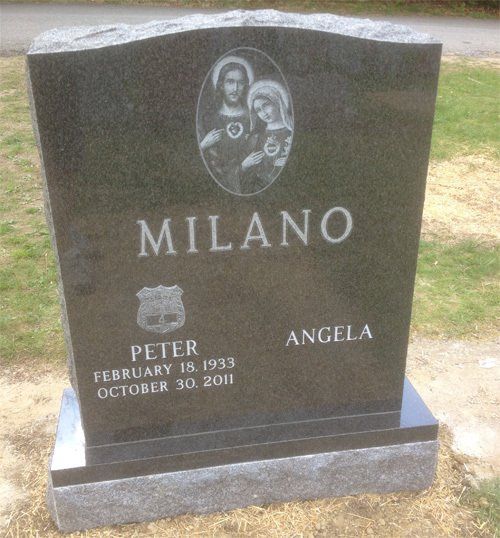 Milano Impala Black Polished 2 BRP Sides Serp Top Polished Margin Skinfrosted Lettering Etching Outlined Lettering Single Upright