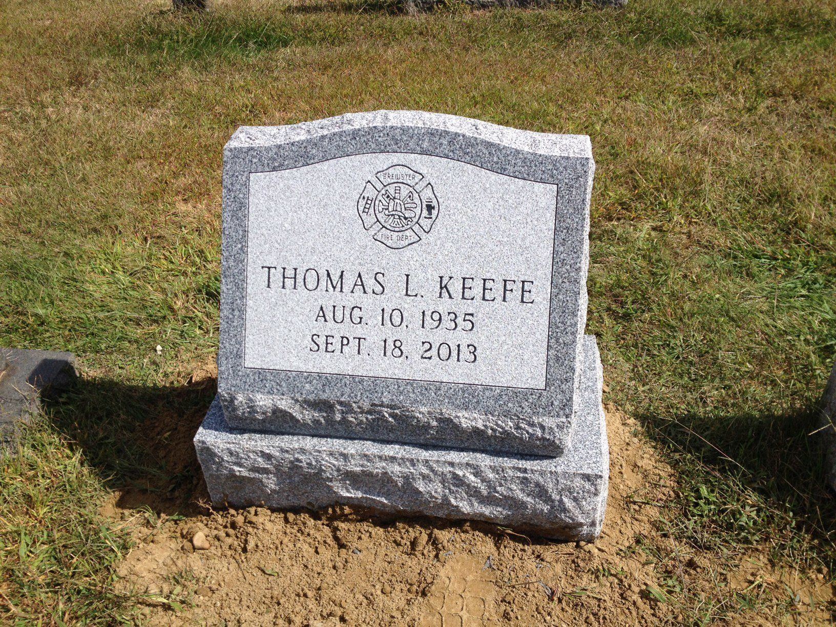 Kelfe maltese cross flat carved designs deep carved letting one name base single outlined panel serp top brp sides