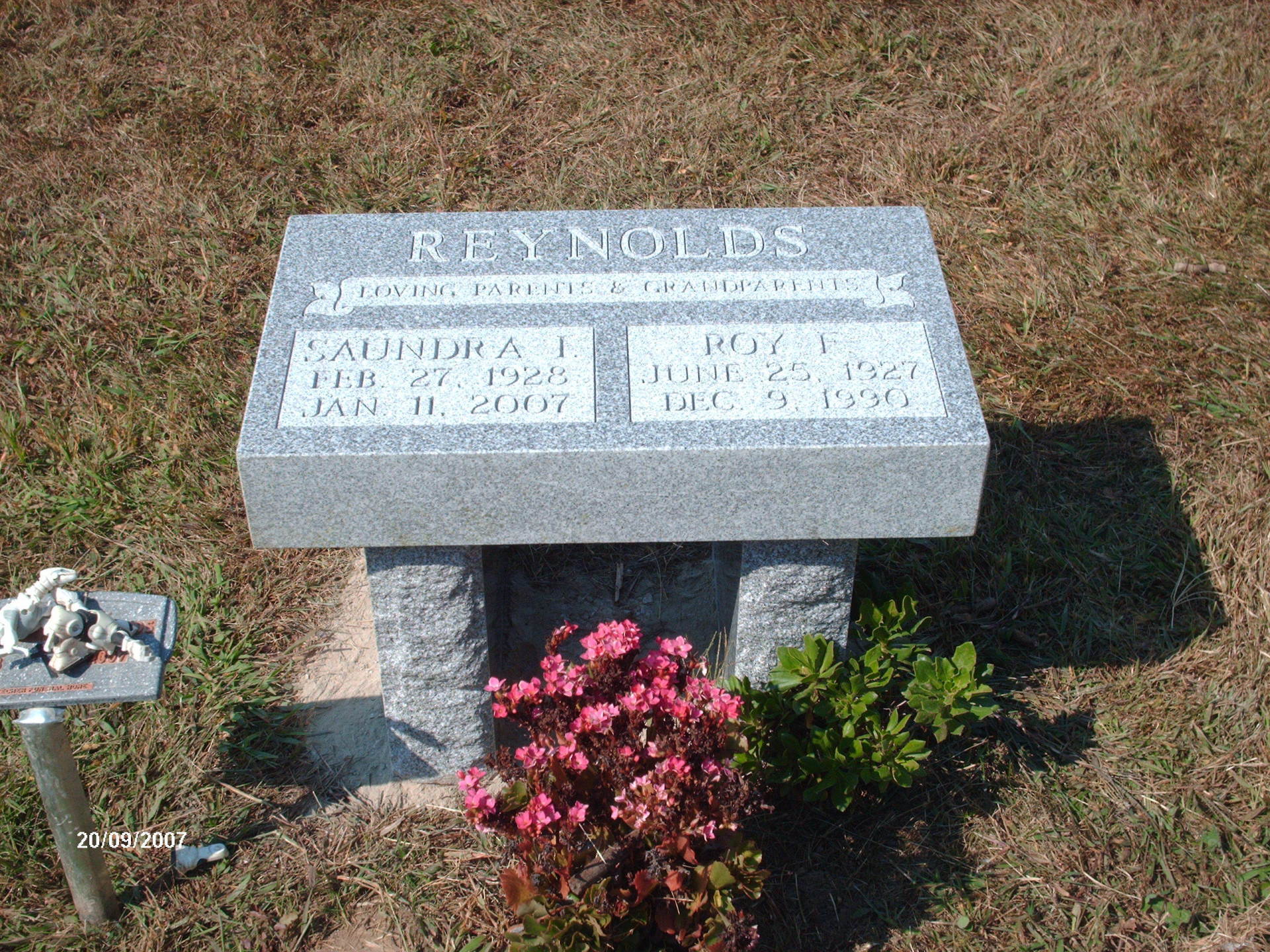 Reynolds Barre Grey Polished Top Panels Outlined Lettering Deep Cut Lettering Ribbon Panels Sawed Sides Rock Pitch Legs