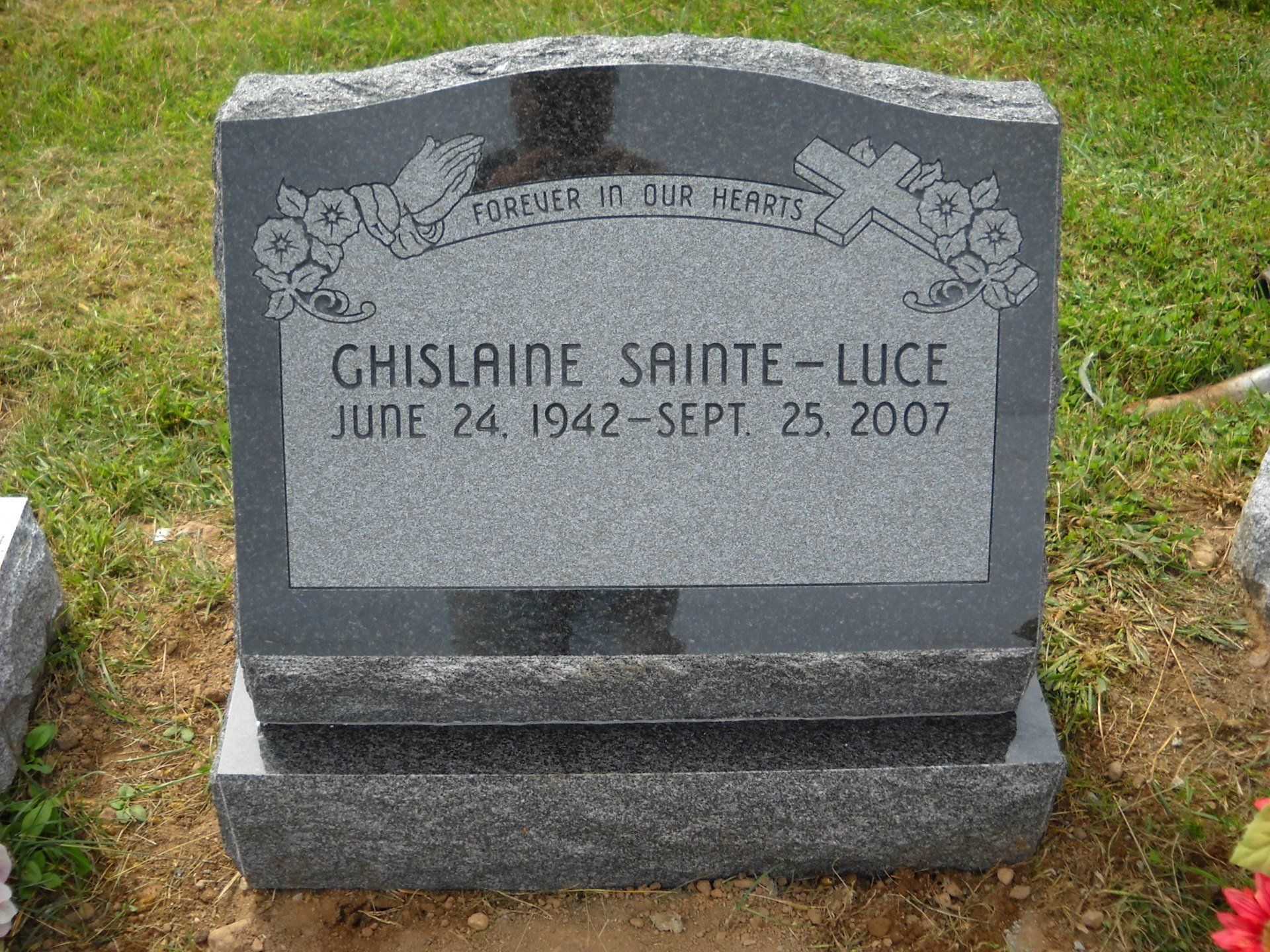 Sainte-Luce impala black serp top brp sides base deep carved lettering flat carved design praying hands floral cross Polished Face