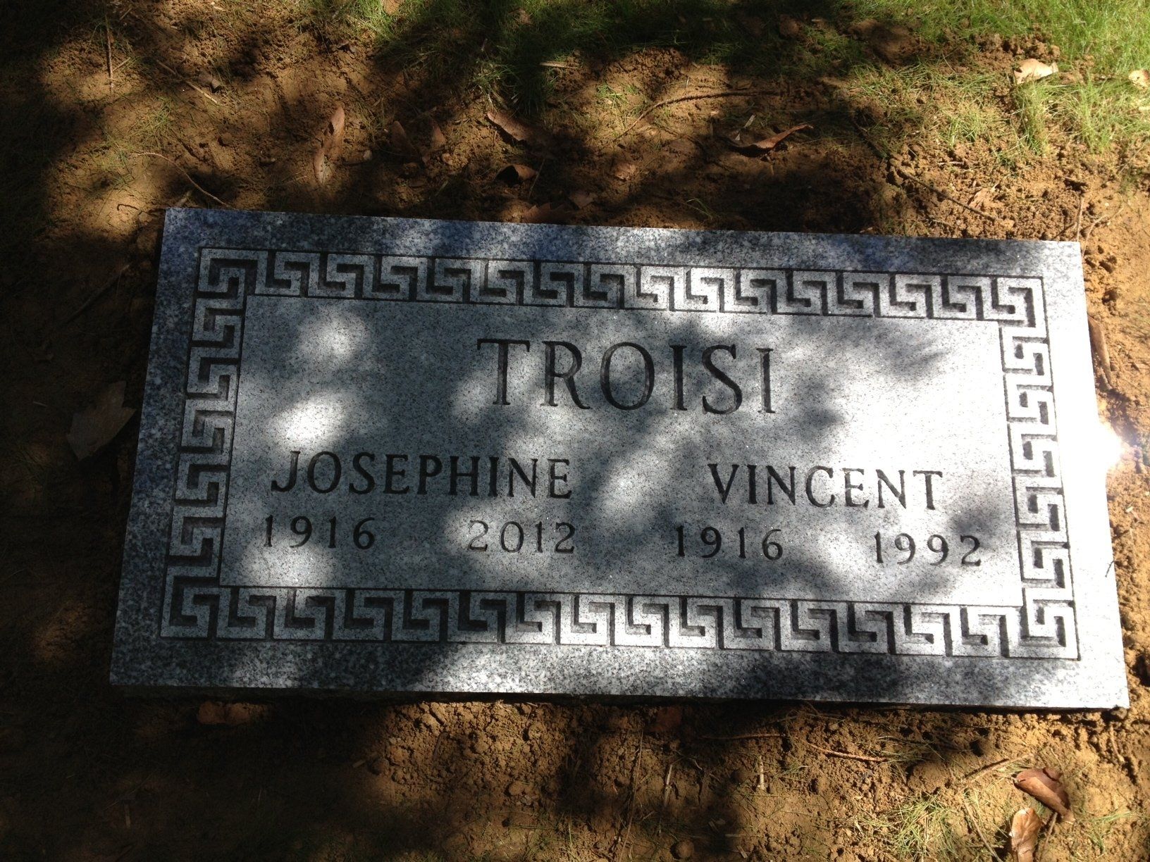 Troisi Barre Grey Polished Top BRP Sides Special Border Design Single Outlined Panel Deep Cut Lettering