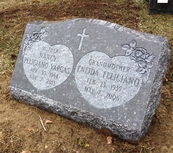 Vargas Blue Pearl Polished Face Polished Top BRP Sides Serp Top Deep Carved Lettering Deep Carved Florals Flat Carved Cross Heart Panel