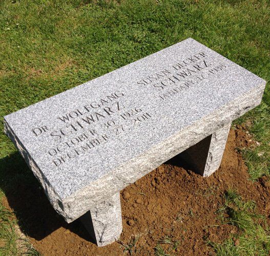 Schwartz Barre Grey Polished Top Rock Pitch Sides Deep Cut Lettering Rock Pitch Legs