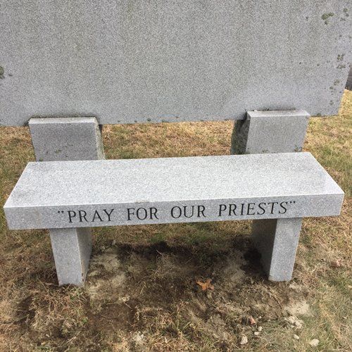 Pray For Our Priests Memorial Bench — Bedford Village, NY — CJ Stones Priests