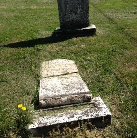 Rachel Gravestone Before — Bedford Village, NY — CJ Stones