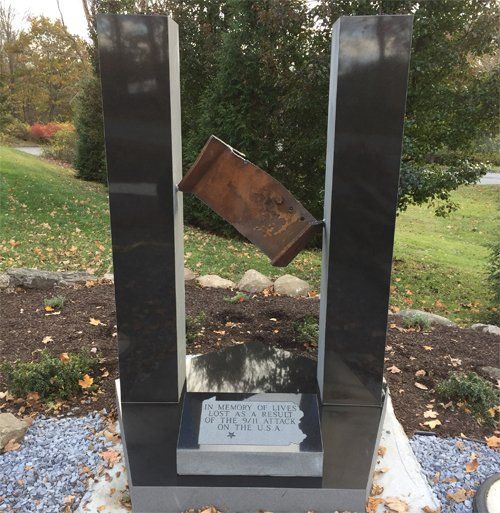 Memories of 9/11 Attack Monument — Bedford Village, NY — CJ Stones
