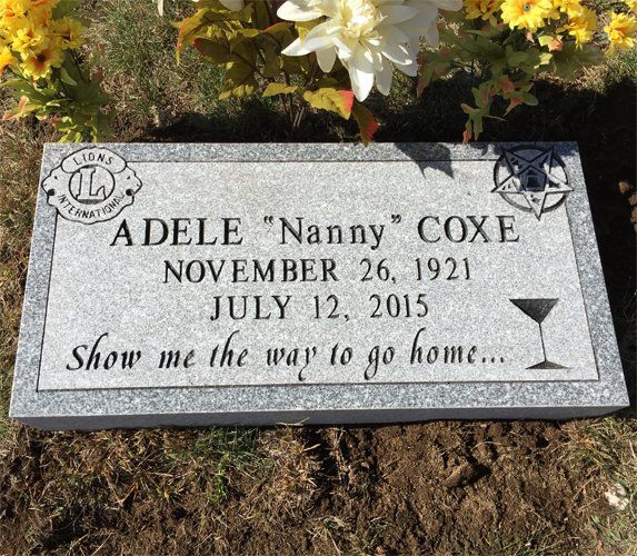 Coxe Barre Grey Polished Top Sawed Sides Flat Carved Designs Deep Carved Designs Single Outlined Panel Deep Cut Lettering