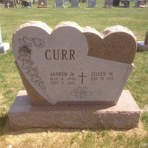 Curr Heart-Shaped Headstones — Bedford Village, NY — CJ Stones