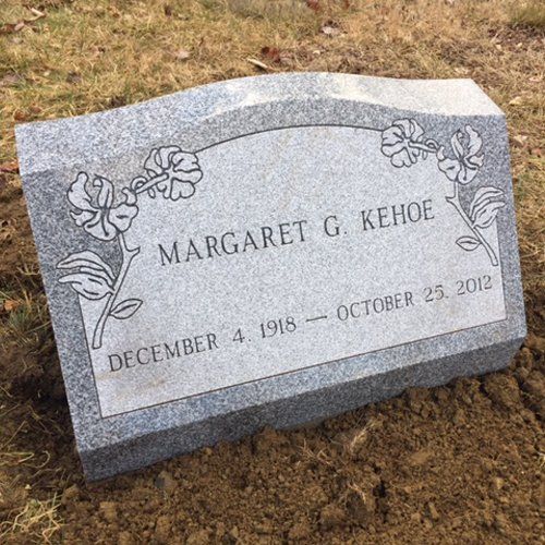 Kehoe Barre Grey Polished Face Polished 5 Serp Top Flat Carved Designs Single Outlined Panel Deep Cut Lettering