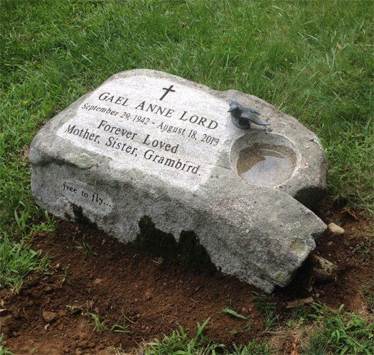 Decorated Gael Anne Tombstone — Bedford Village, NY — CJ Stones