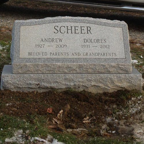 Scheer Barre Grey Polished Face BRP Sides Serp Top Base Single Outlined Panel Deep Cut Lettering Double Wide