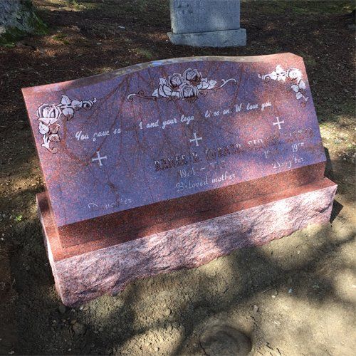 Turner India Red Polished 5 Serp Top Skinfrosted Lettering Deep Carved Florals Double Wide Base