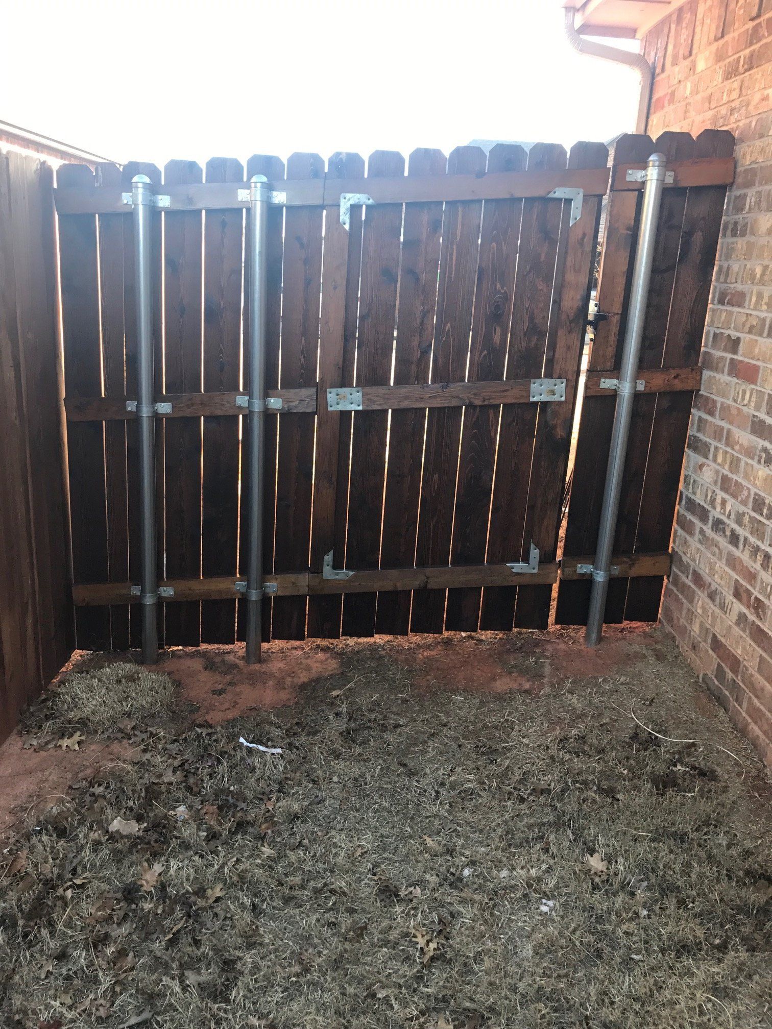 Leatherwood Fence Door — Dark Colored Door Fence in Oklahoma City, OK