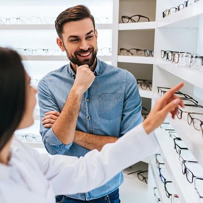 Designer Frames — Patient in Ophthalmology Clinic in Lawton, OK