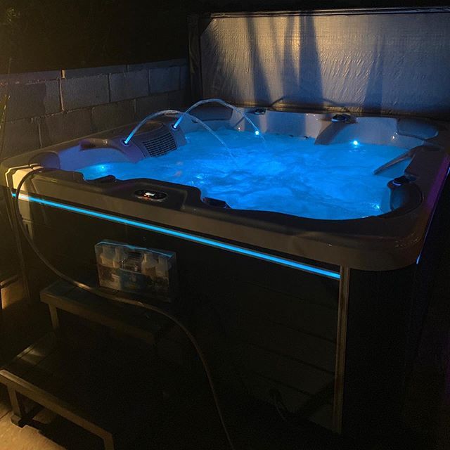 swim spa on night