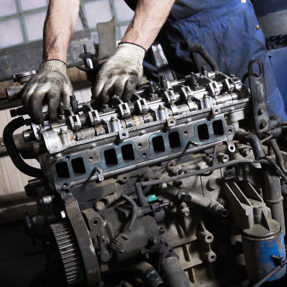 auto engine being repaired