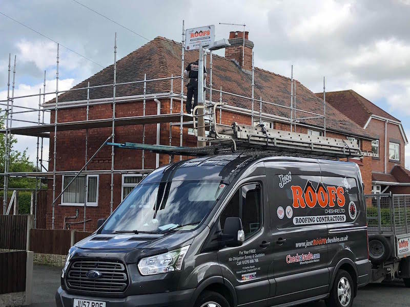 Just Roofs Cheshire, Sandbach getting started on a roof replacement job