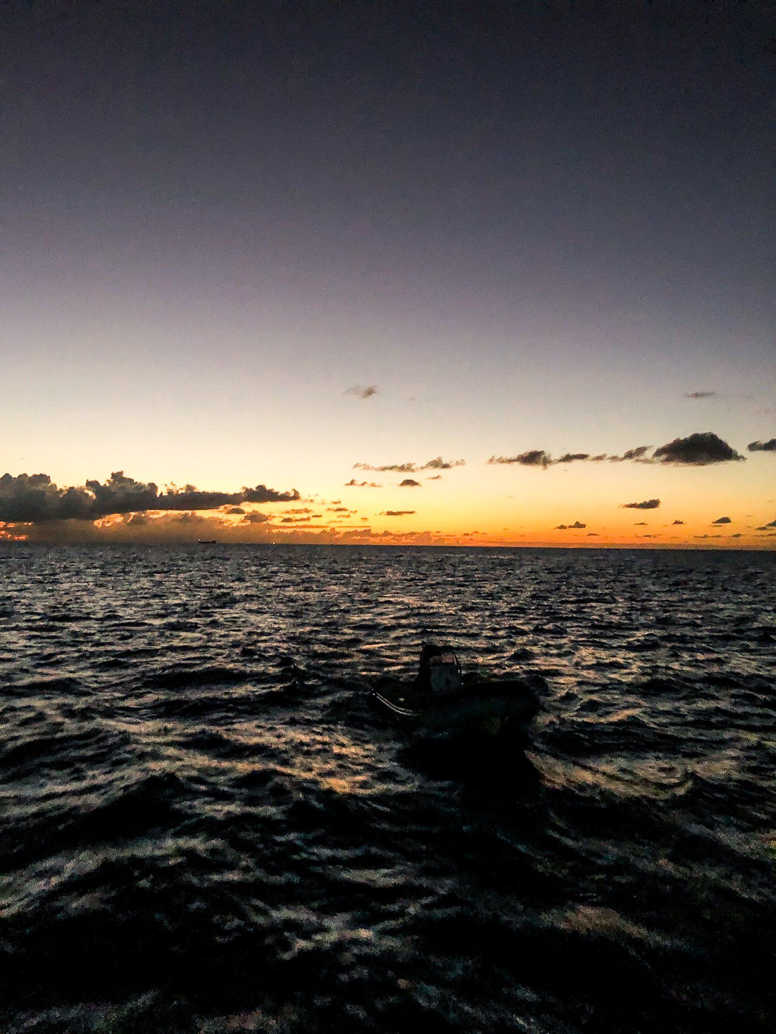 Sunset over the ocean in St Maarten