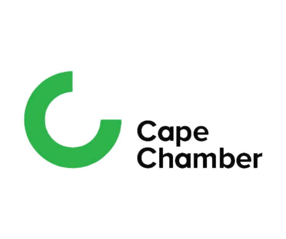 Cape Chamber logo with green circular mark and black text on white background