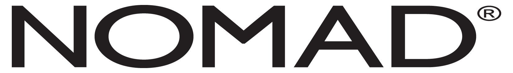 Das Wort „NOMAD“ in fetter, schwarzer serifenloser Schriftart, gefolgt von einem kleinen Symbol für eine eingetragene Marke.