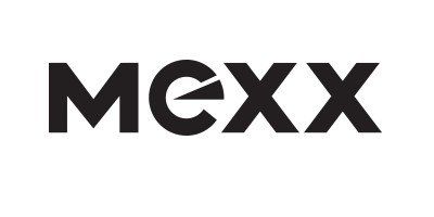 Das Mexx-Markenlogo in fetten, schwarzen Großbuchstaben mit einem stilisierten Buchstaben E, 