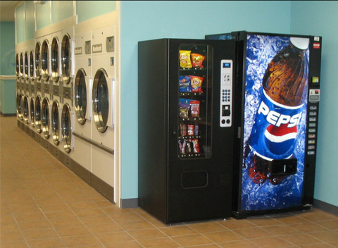 Vending machines in laundry area—Coin Laundromat in Scoti, NY Vending machines in laundry area—Coin Laundromat in Scoti, NY