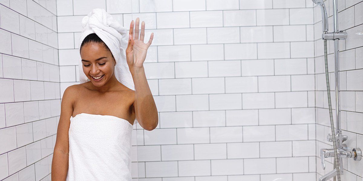 women in the shower