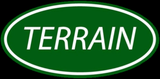 Oval-shaped green logo with the word