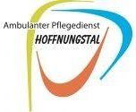 Logo des Ambulanten Pflegedienstes Hoffnungstal: eine farbenfrohe abstrakte Form mit gelben, blauen und orangefarbenen Bögen.