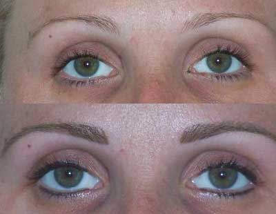 women's eyebrows fliled in