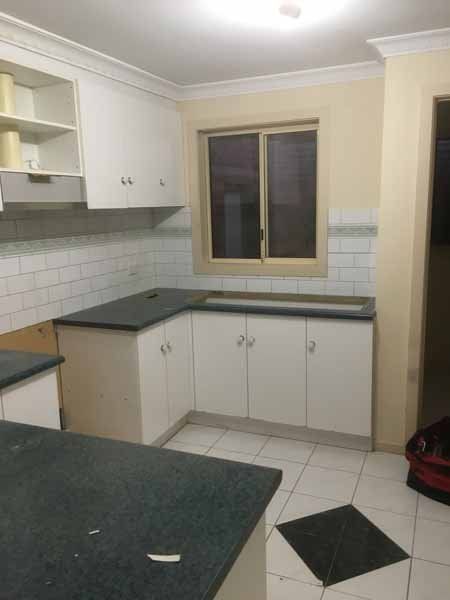 before dated kitchen is renovated