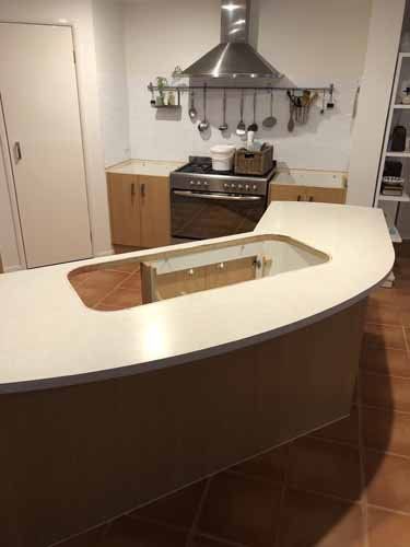 white granite top