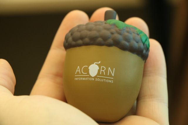 Pic of Acorn with company logo on it