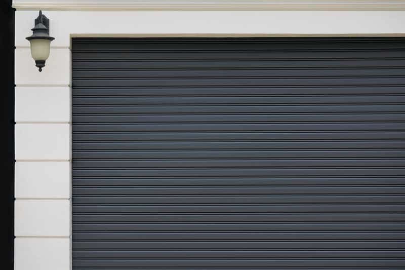 black garage door