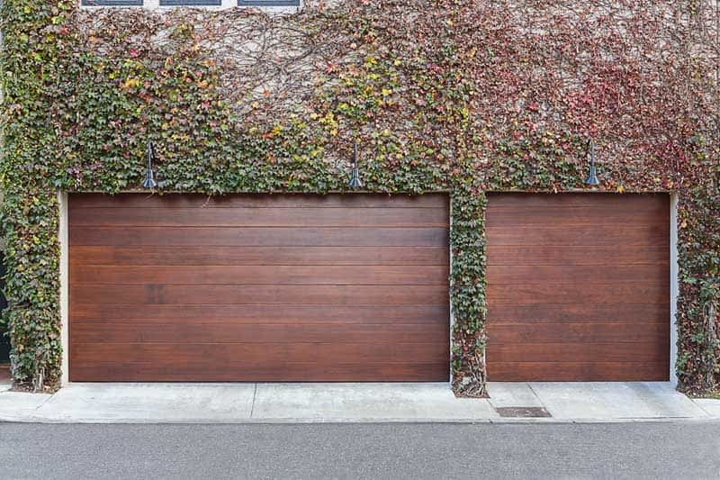 brown panel garage doors