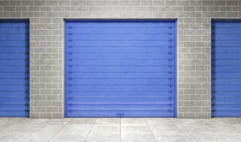 blue garage door