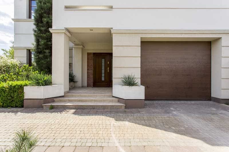 brown garage door on home