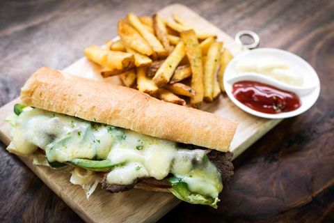 Gourmet Philly Cheese steak american Sandwich with fries - Pizza Restaurant in Philadelphia, PA Gourmet Philly Cheese steak american Sandwich with fries - Pizza Restaurant in Philadelphia, PA