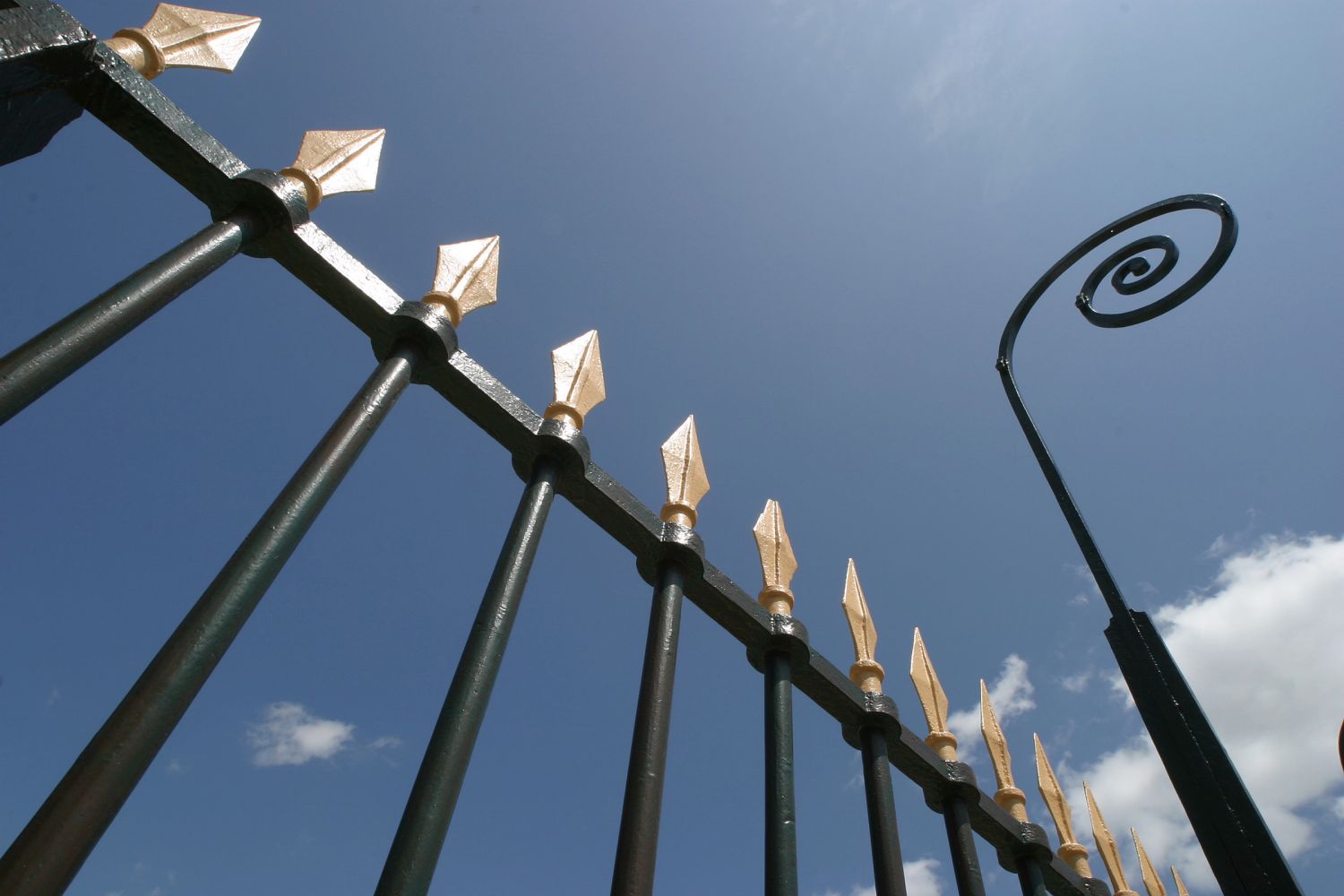 Black metal spike fence in Narellan