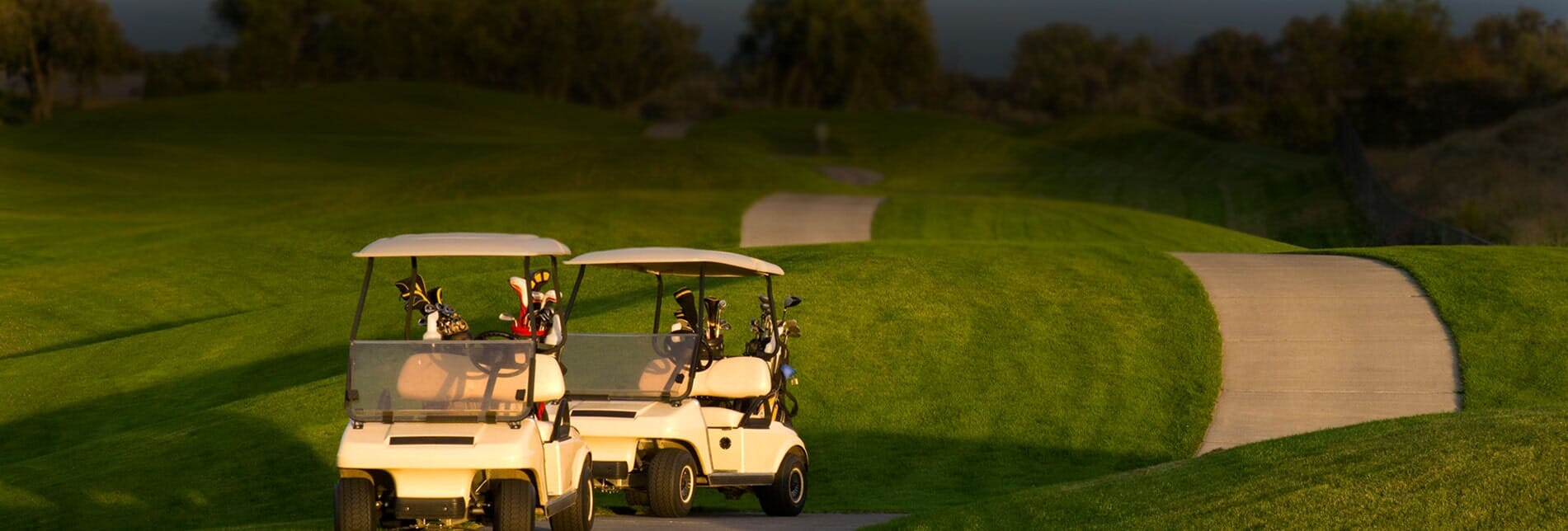 Red Parked Carts — Golf Carts in Albuquerque, NM Red Parked Carts — Golf Carts in Albuquerque, NM