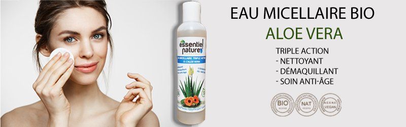 Eau micellaire triple action à l'aloe vera bio Eau micellaire triple action à l'aloe vera bio