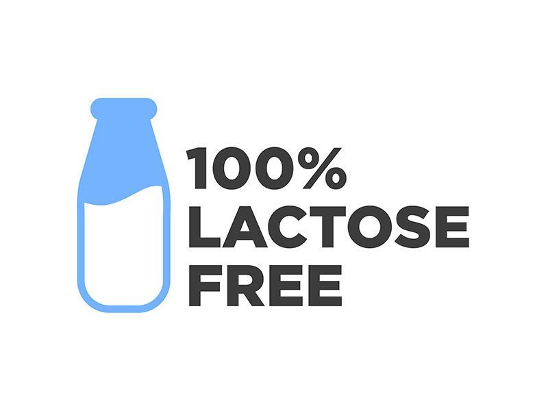 Simbolo alimento senza lattosio per intolleranze