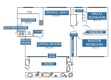 2 Bedroom, 1 Bath