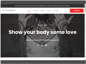 Tattoo artist web design sample