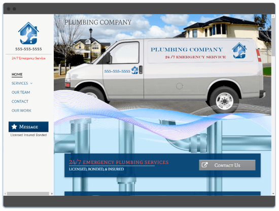 Plumbing web design sample