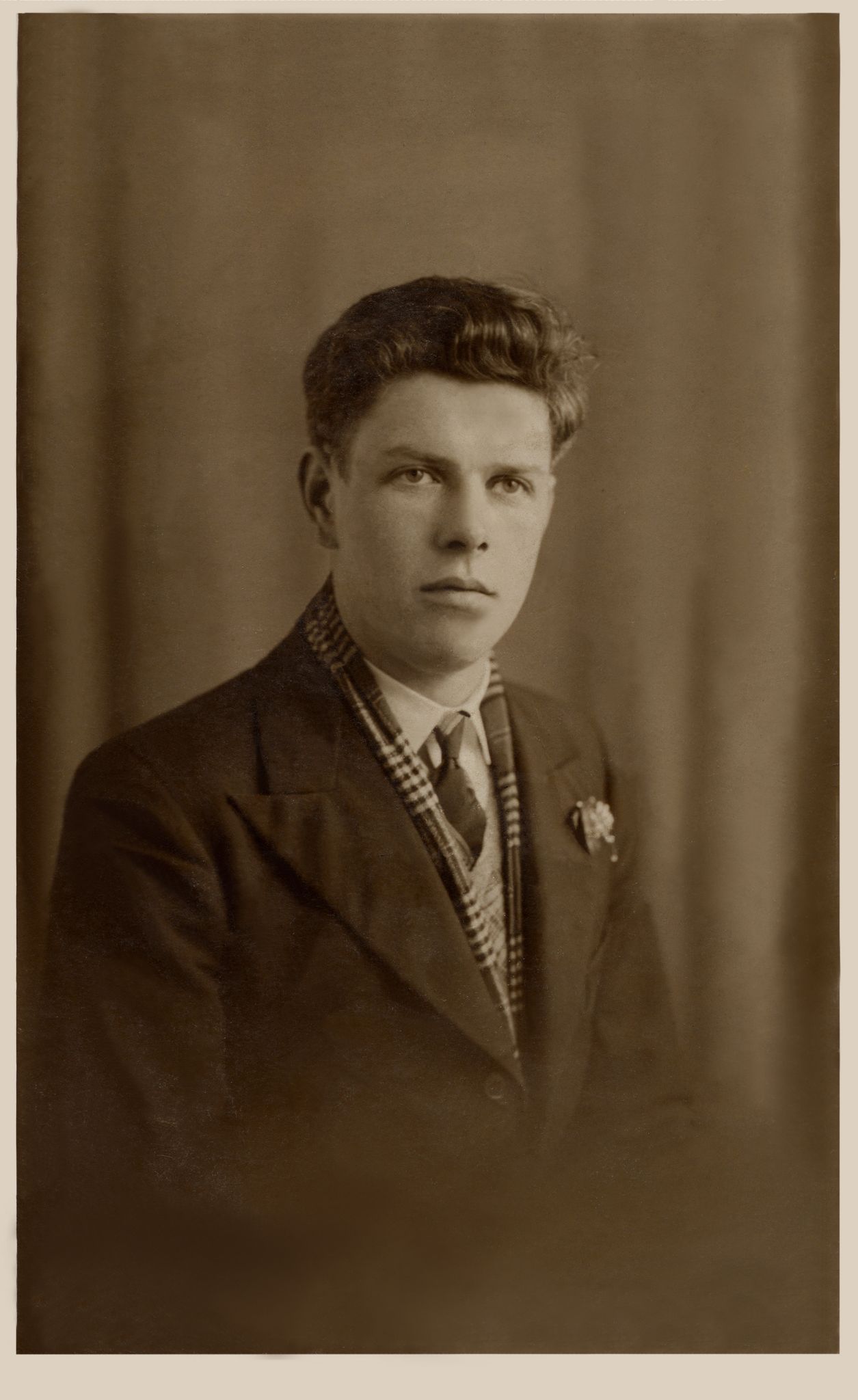 Restored photograph of man