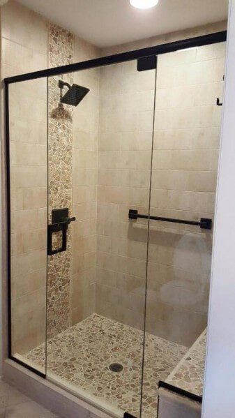 Framed Shower Door - Decorative Glass in Des Moines, IA