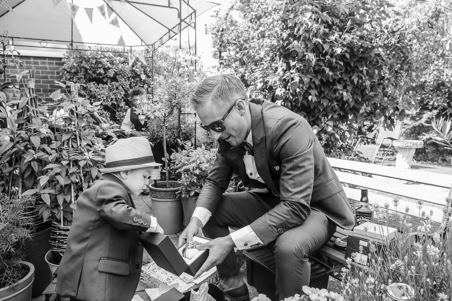 groom opening present
