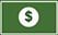 Green background with a white coin featuring a dollar sign.