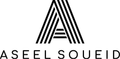A black and white logo for a company called aseel soueid.